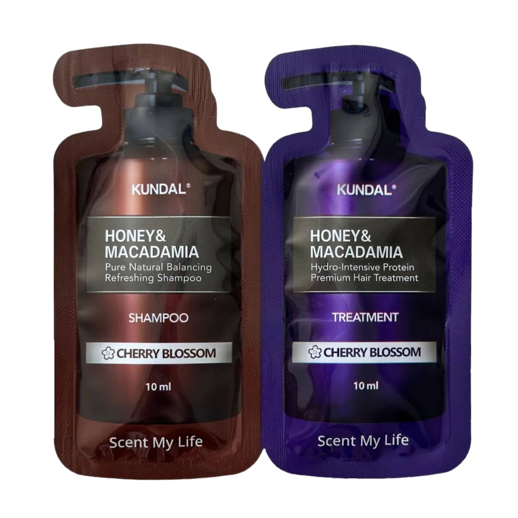 Набір для волосся Kundal Honey &amp; Macadamia Cherry Blossom (шампунь, 10 мл + кондиціонер, 10 мл), 30 шт